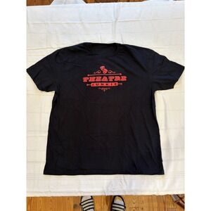 "Theatre Junkie"unisex t shirt Black with Red Graffic No Tags, cotton
